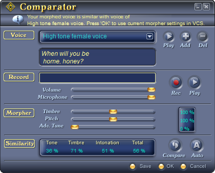 AV Voice Changer Software Diamond 7.0 - Voice Comparator