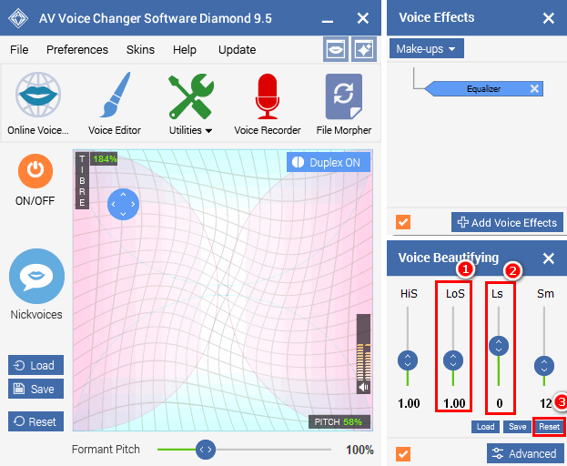 Adjust the Voice Equalizer