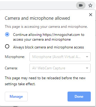Manage video and microphone settings for Omegle