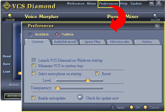 vcs diamond i hear echo when i use nic voice